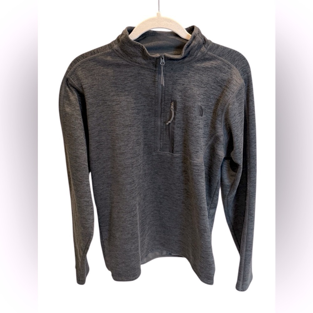 The North Face Quarter Zip Fleece Sweater Grey Black Heather Men’s Size Small